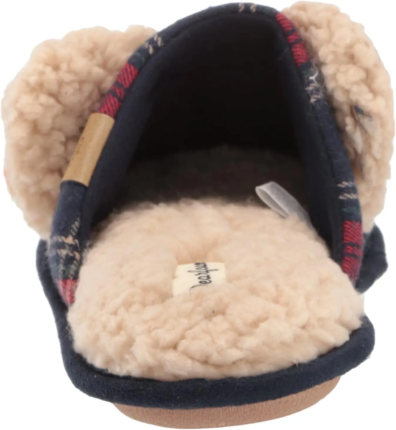 Dearfoams Women's Buffalo Check Lil Bear Scuff Slipper