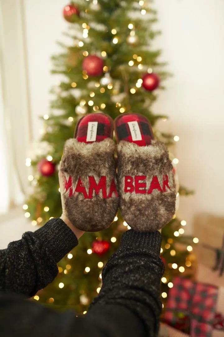 Dearfoams Women's Gifts for Mom Cute Cozy Mothers Day Mama Bear Slipper