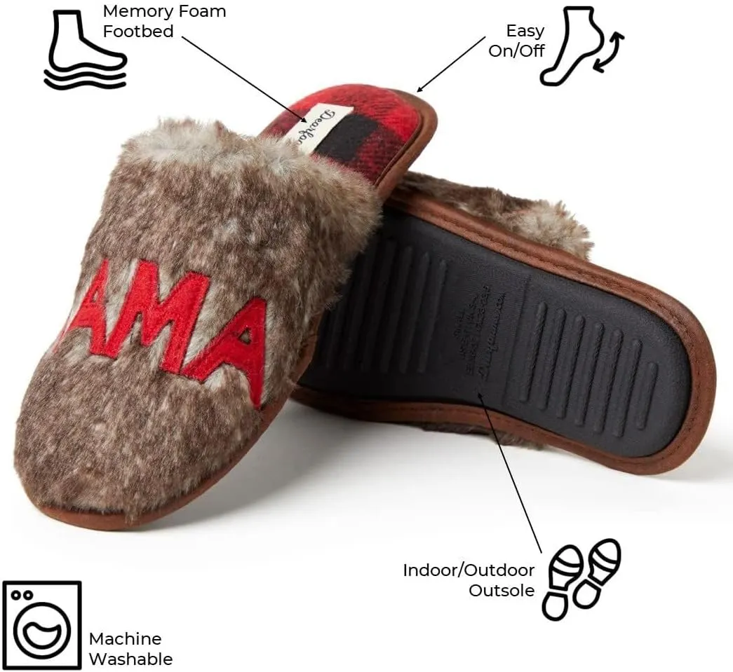 Dearfoams Women's Gifts for Mom Cute Cozy Mothers Day Mama Bear Slipper