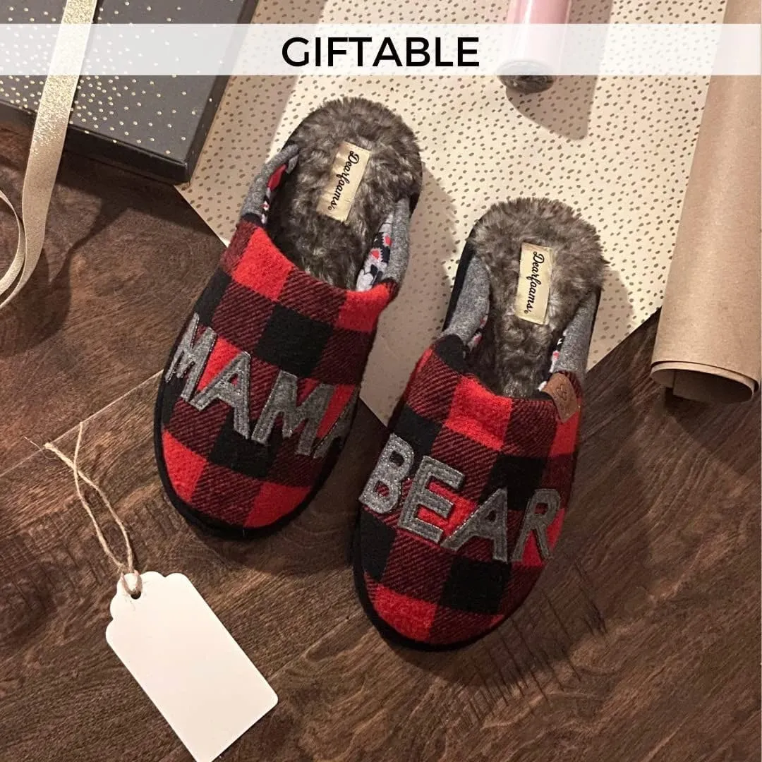 Dearfoams Women's Gifts for Mom Cute Cozy Mothers Day Mama Bear Slipper
