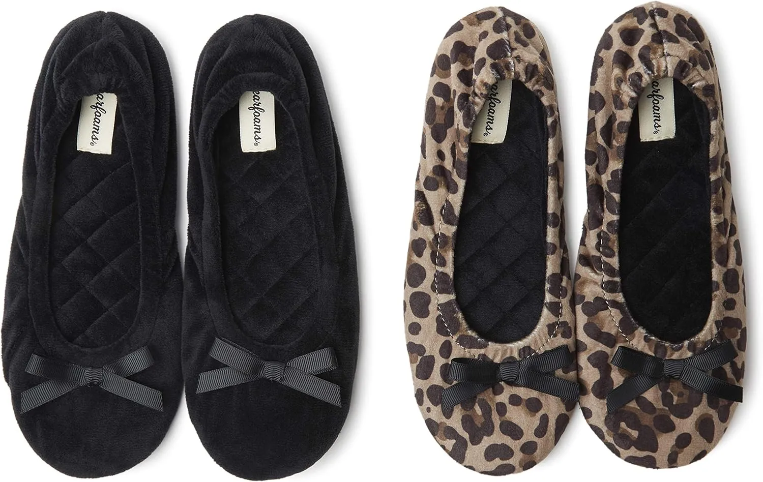 Dearfoams Women's Layla Ballerina with Suede Outsole Slipper