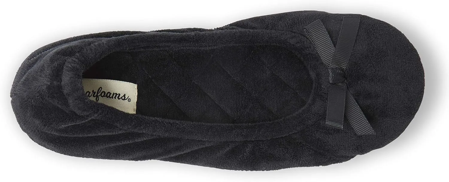 Dearfoams Women's Layla Ballerina with Suede Outsole Slipper