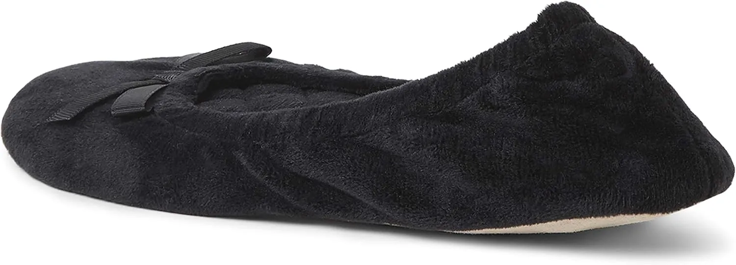 Dearfoams Women's Layla Ballerina with Suede Outsole Slipper