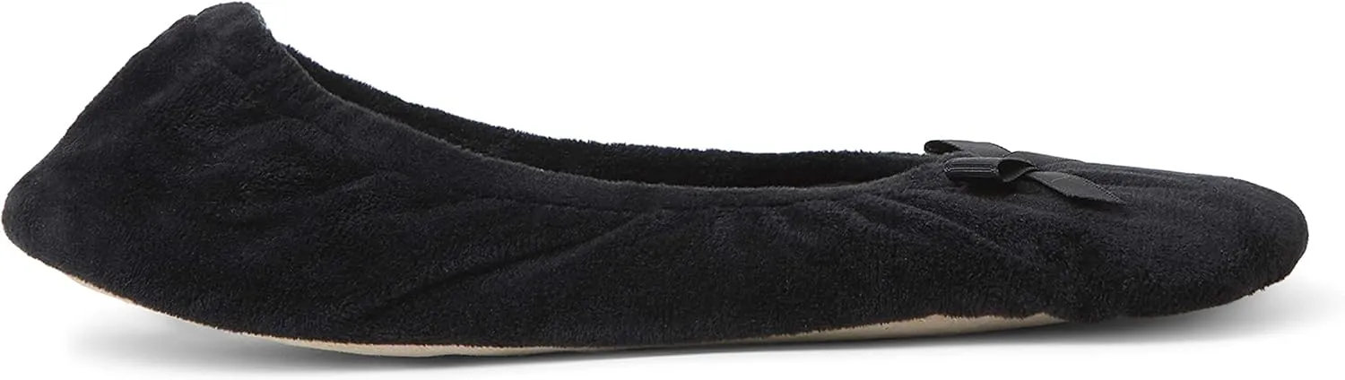 Dearfoams Women's Layla Ballerina with Suede Outsole Slipper
