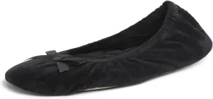 Dearfoams Women's Layla Ballerina with Suede Outsole Slipper