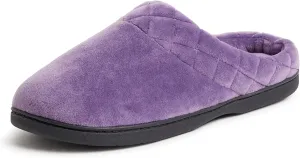 Dearfoams Women's Memory Foam Indoor Outdoor Darcy Velour Clog House Slipper with Wide Widths