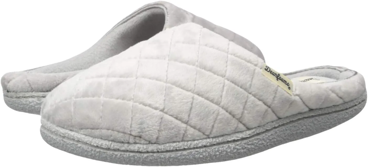 Dearfoams Women's Memory Foam Washable Leslie Clog House Slipper with Wide Widths