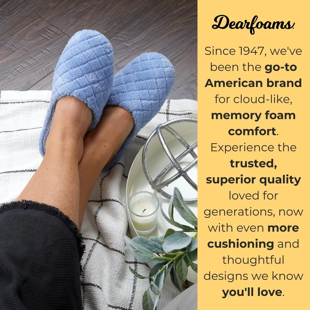 Dearfoams Women's Memory Foam Washable Leslie Clog House Slipper with Wide Widths