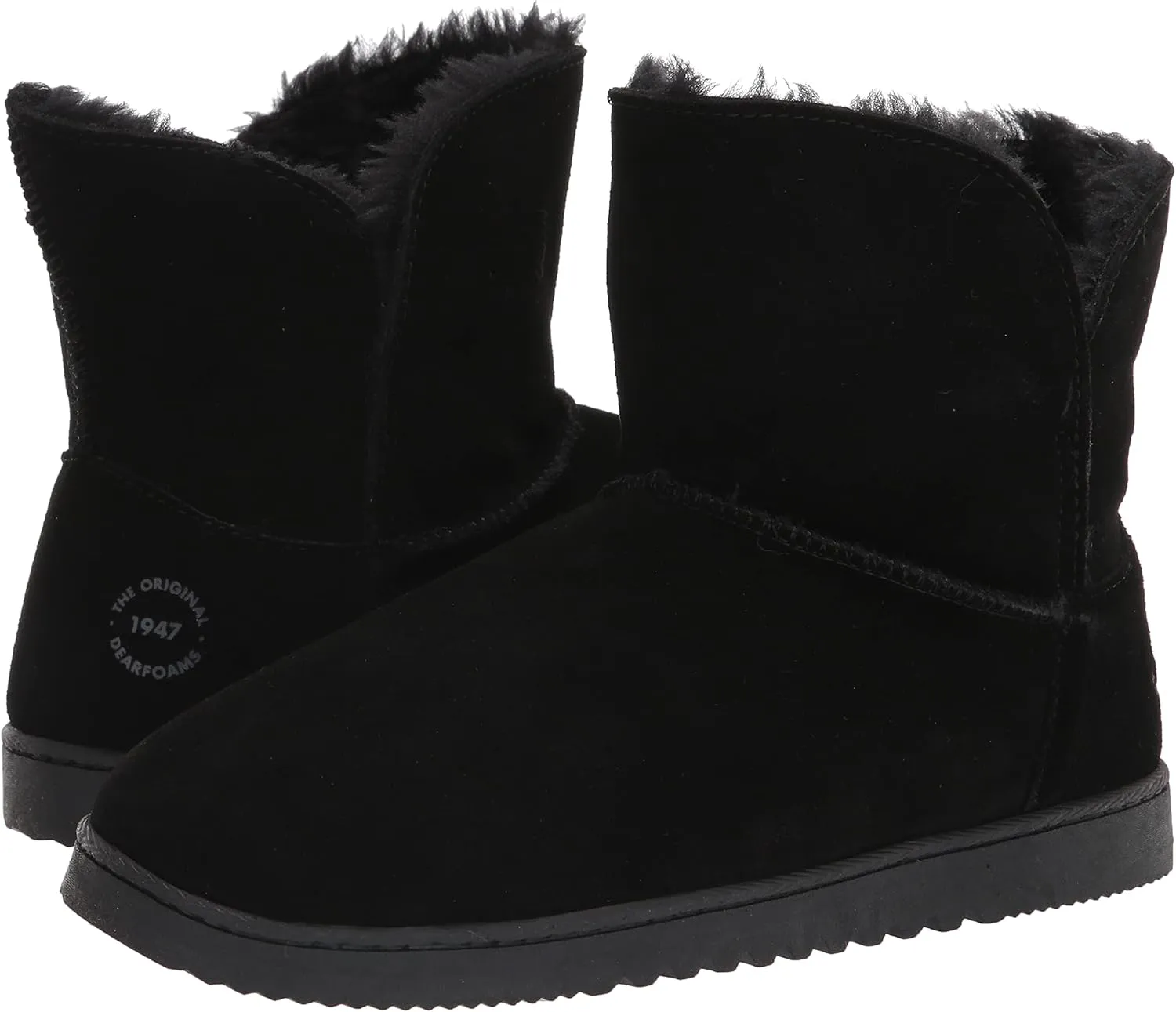 Dearfoams Women's Paige Suede Bootie Slipper