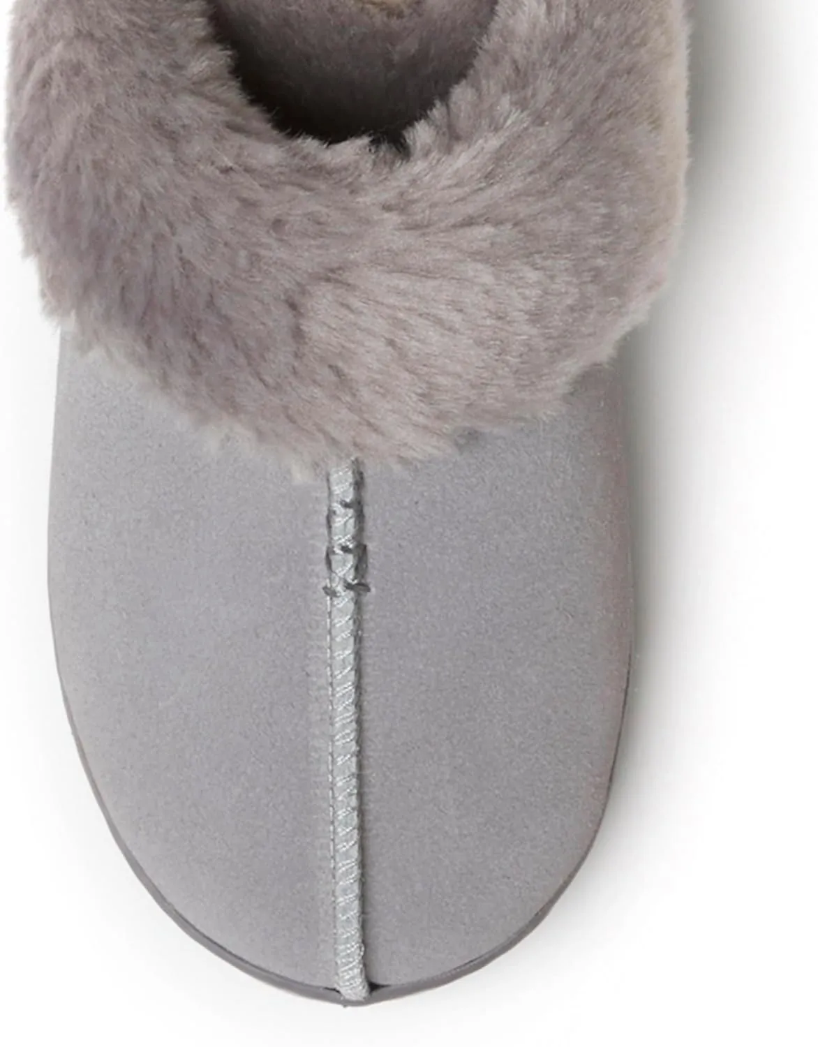 Dearfoams Women's Suede Fuzzy Soft Memory Foam Indoor Outdoor Helena Scuff Slipper