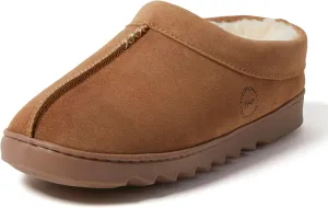 Dearfoams Women's Suede Indoor Outdoor Slip on Memory Foam House Doreen Clog Slippers
