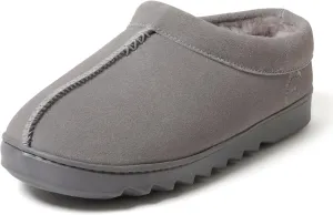 Dearfoams Women's Suede Indoor Outdoor Slip on Memory Foam House Doreen Clog Slippers