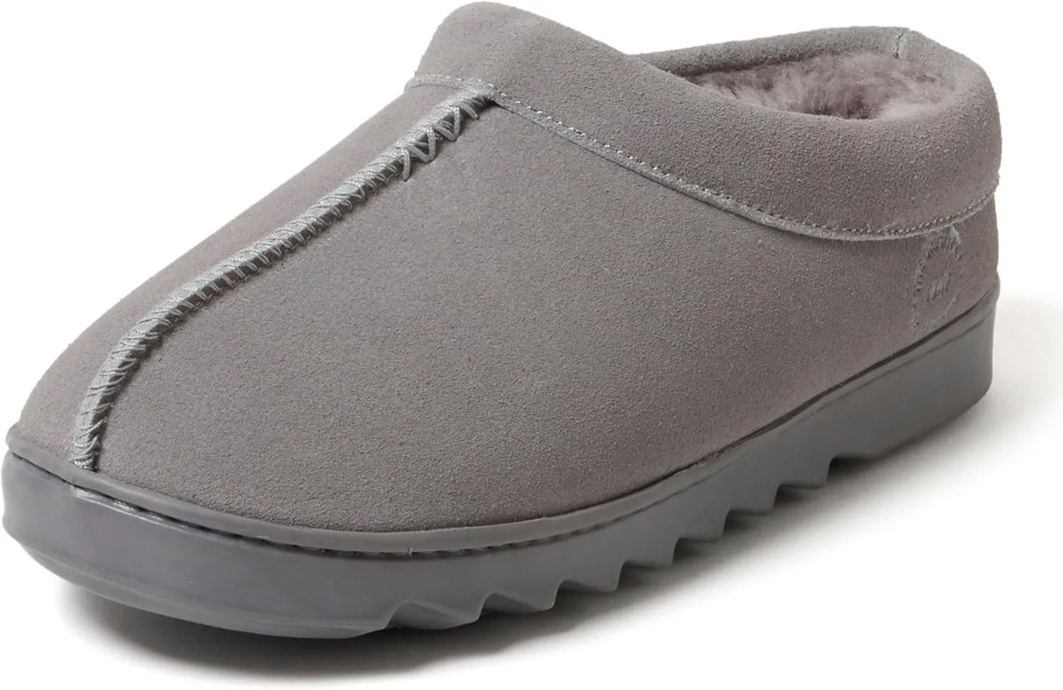 Dearfoams Women's Suede Indoor Outdoor Slip on Memory Foam House Doreen Clog Slippers