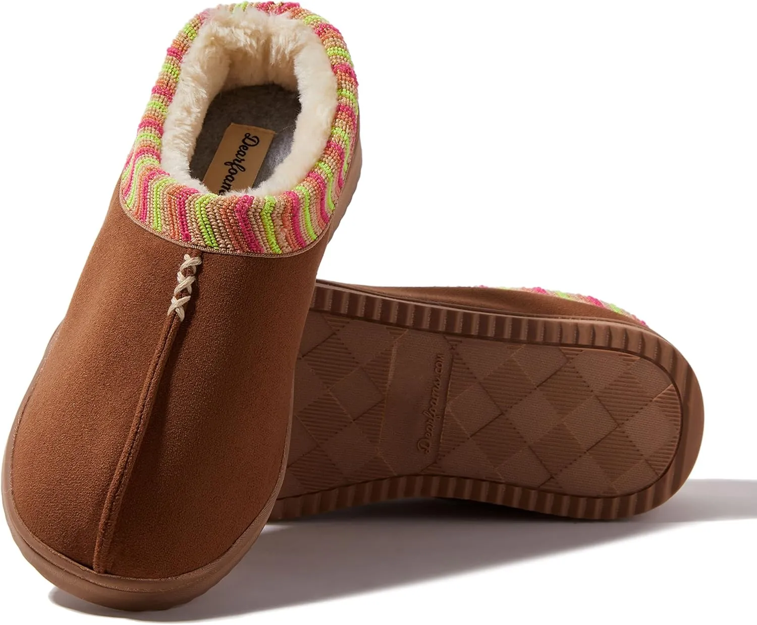 Dearfoams Women's Wren High Vamp Clog Indoor/Outdoor Memory Foam Slipper