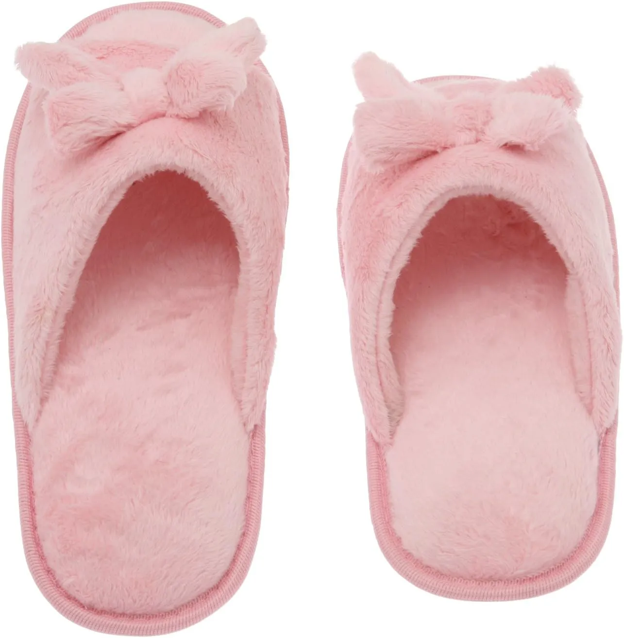Deluxe Comfort Womens Butterfly Bow Slip-On Memory Foam House Slippers, Size 5-6 - Open Toe - Pamper Your Feet With Cozy Fleece Memory Foam - Durable Non-Marking Ruber Sole - Womens Slippers, Pink