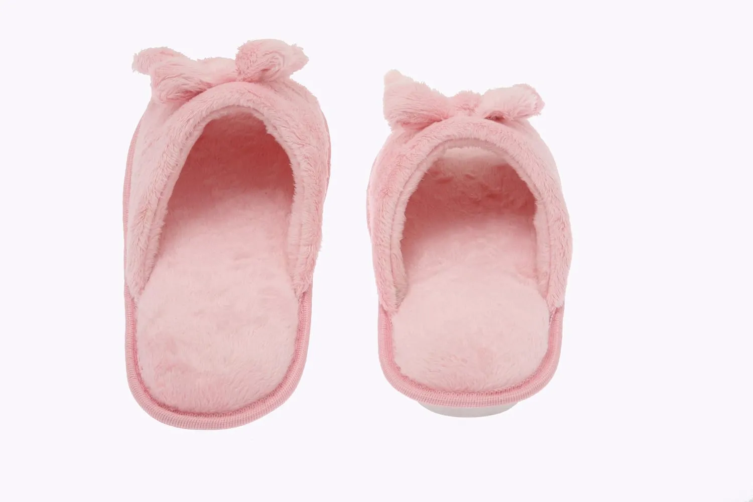 Deluxe Comfort Womens Butterfly Bow Slip-On Memory Foam House Slippers, Size 5-6 - Open Toe - Pamper Your Feet With Cozy Fleece Memory Foam - Durable Non-Marking Ruber Sole - Womens Slippers, Pink