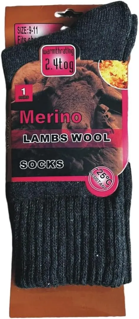 Diamond Star Merino Wool Socks - 6 Pairs Thermal Socks for Cold Weather, Men & Women