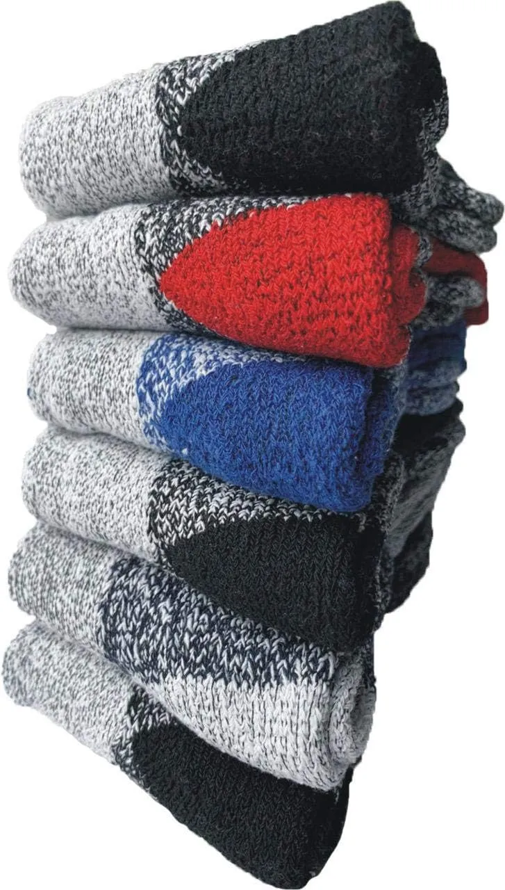 Diamond Star Merino Wool Socks - 6 Pairs Thermal Socks for Cold Weather, Men & Women