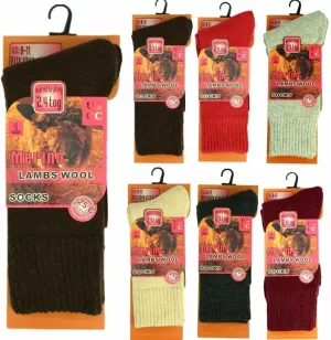 Diamond Star Merino Wool Socks - 6 Pairs Thermal Socks for Cold Weather, Men & Women