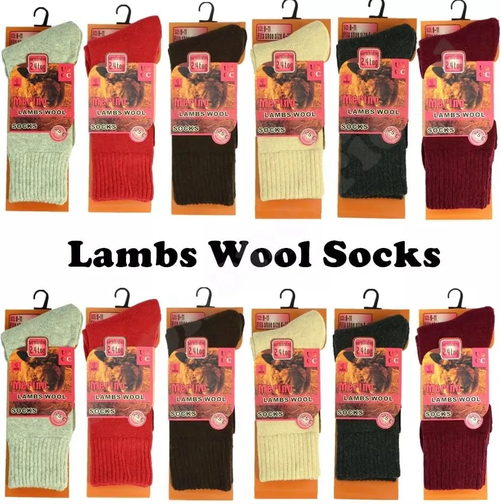 Diamond Star Merino Wool Socks - 6 Pairs Thermal Socks for Cold Weather, Men & Women