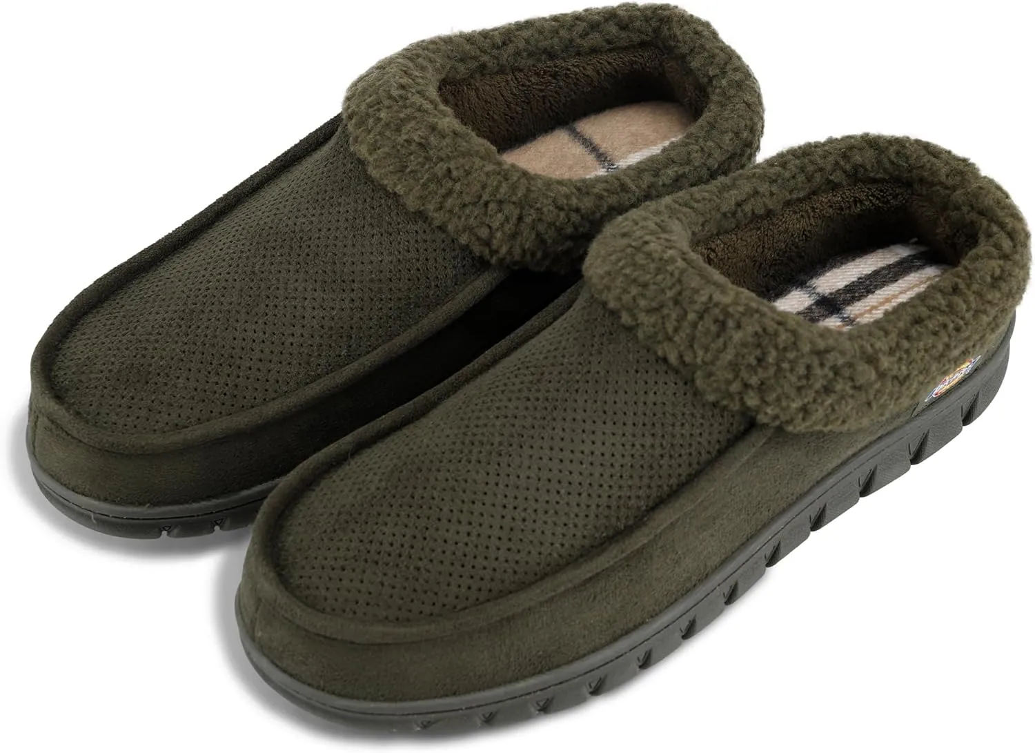 Dickies Men's Perforated Closed Back Memory Foam Slippers - Indoor/Outdoor Sole, Machine Washable