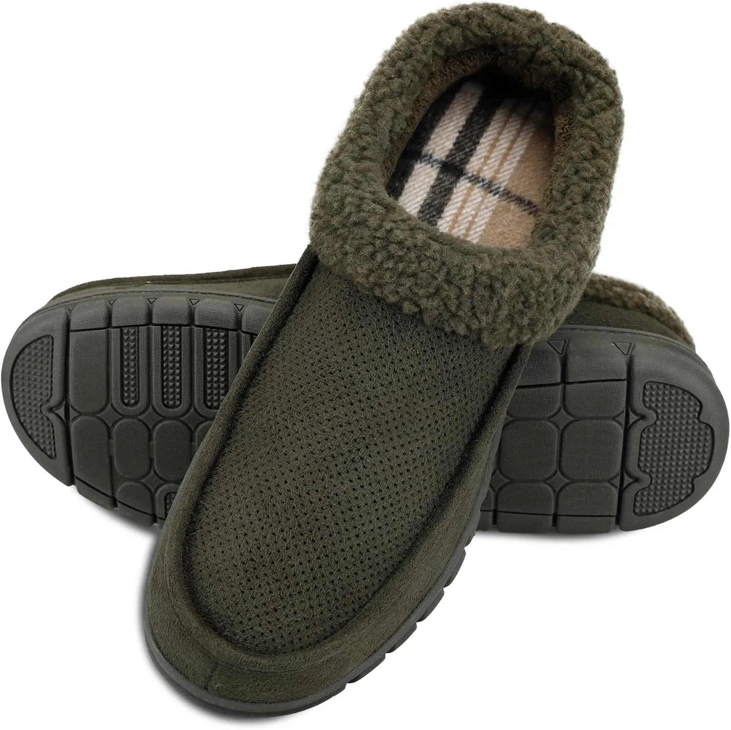 Dickies Men's Perforated Closed Back Memory Foam Slippers - Indoor/Outdoor Sole, Machine Washable