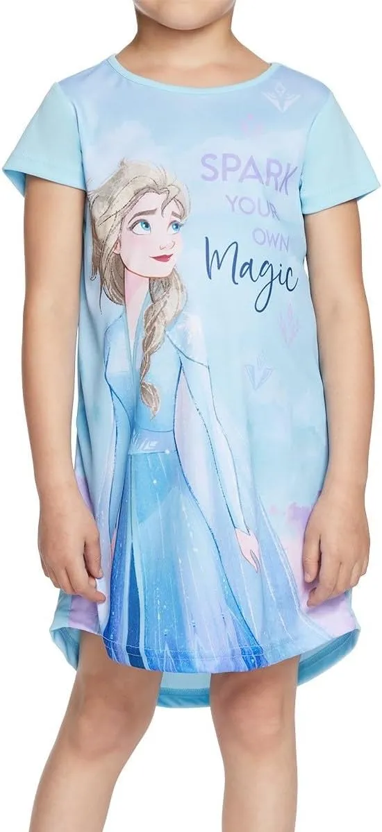 Disney Girls' 3-Pack Nightgowns, Soft & Cute Pajamas for Kids