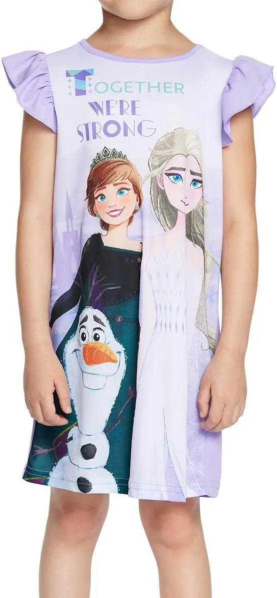 Disney Girls' 3-Pack Nightgowns, Soft & Cute Pajamas for Kids