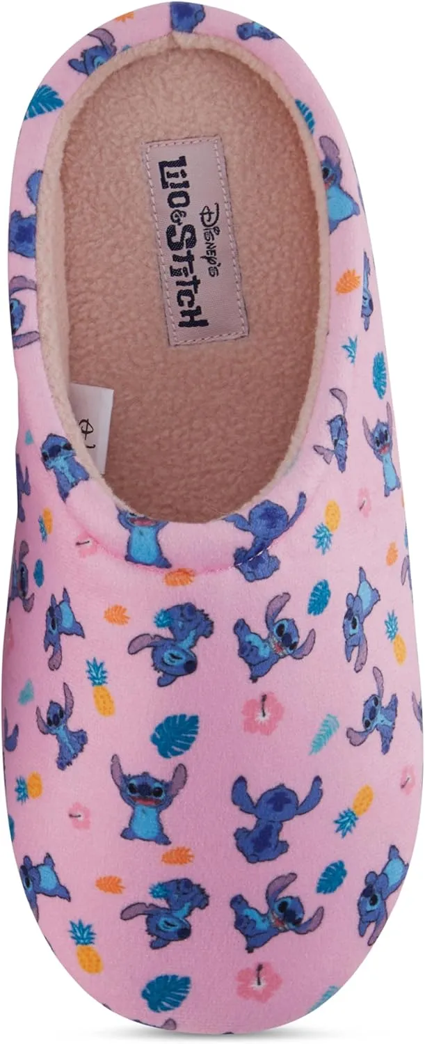 Disney Ladies Lilo and Stitch Clog Slippers - Ladies Classic Lilo and Stitch Slip On Clog Slippers Soft House Slippers