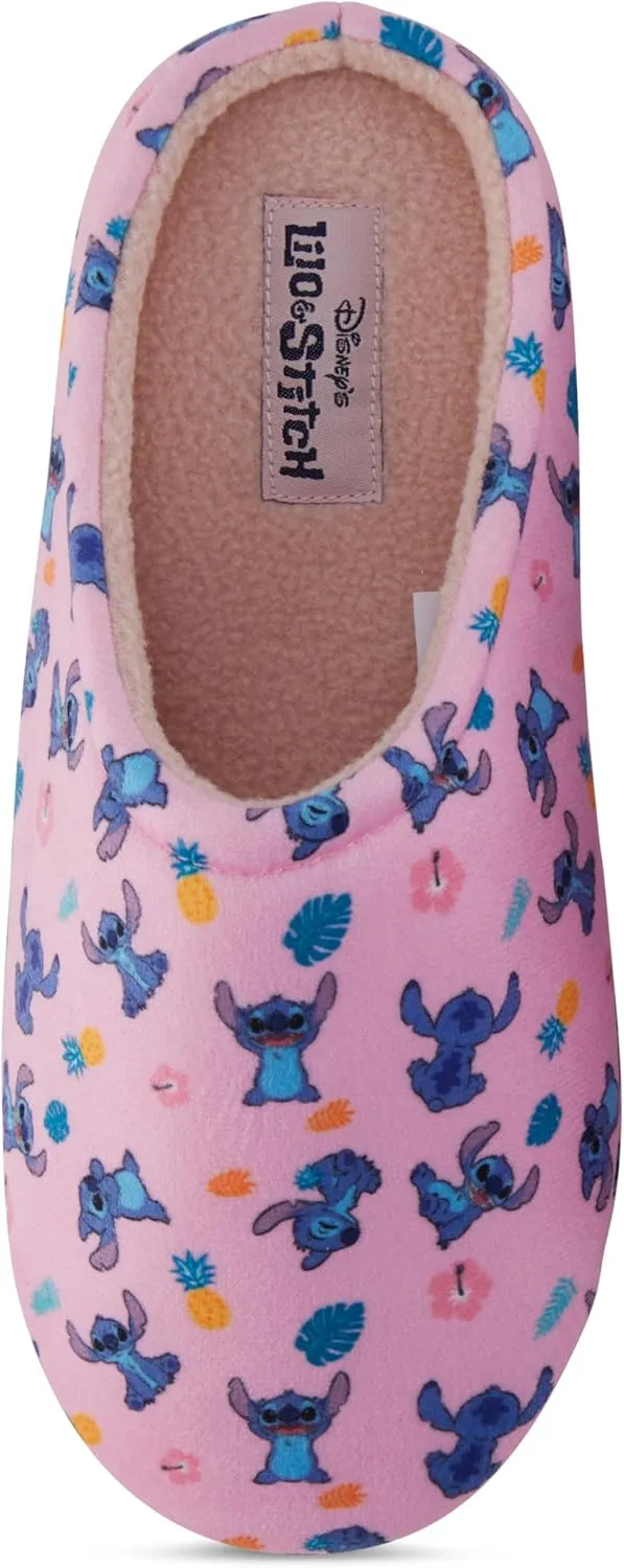 Disney Ladies Lilo and Stitch Clog Slippers - Ladies Classic Lilo and Stitch Slip On Clog Slippers Soft House Slippers