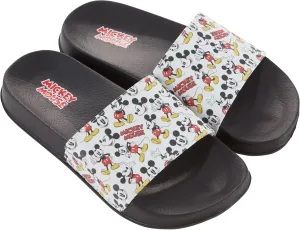 Disney Ladies Minnie and Mickey Slides - Ladies Classic Mickey and Minnie Mouse Slide Sandals Mickey & Minnie Mouse Slip On Slides
