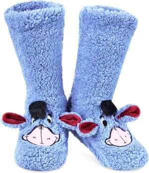 Disney Stitch Fluffy Socks Women Super Soft Fleece Slipper Socks Minnie Mouse Baby Yoda Grip Socks Stitch Gifts