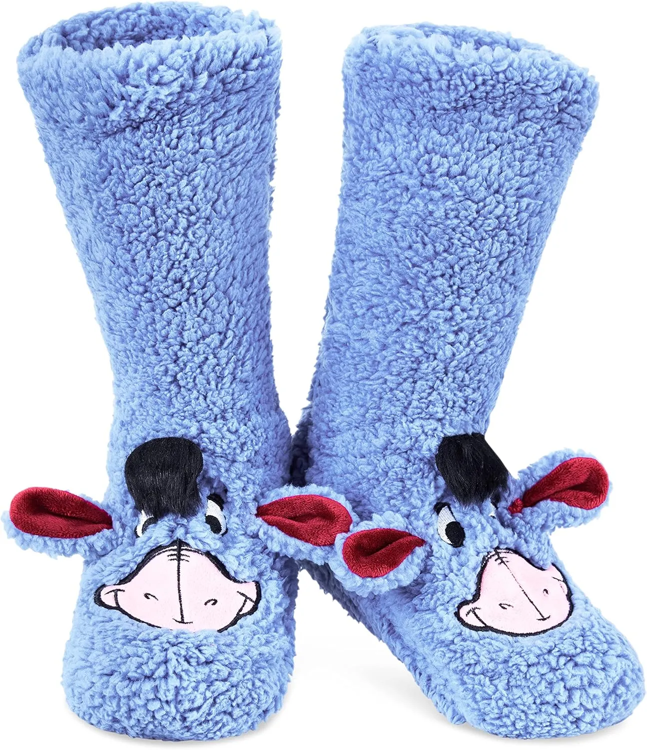 Disney Stitch Fluffy Socks Women Super Soft Fleece Slipper Socks Minnie Mouse Baby Yoda Grip Socks Stitch Gifts