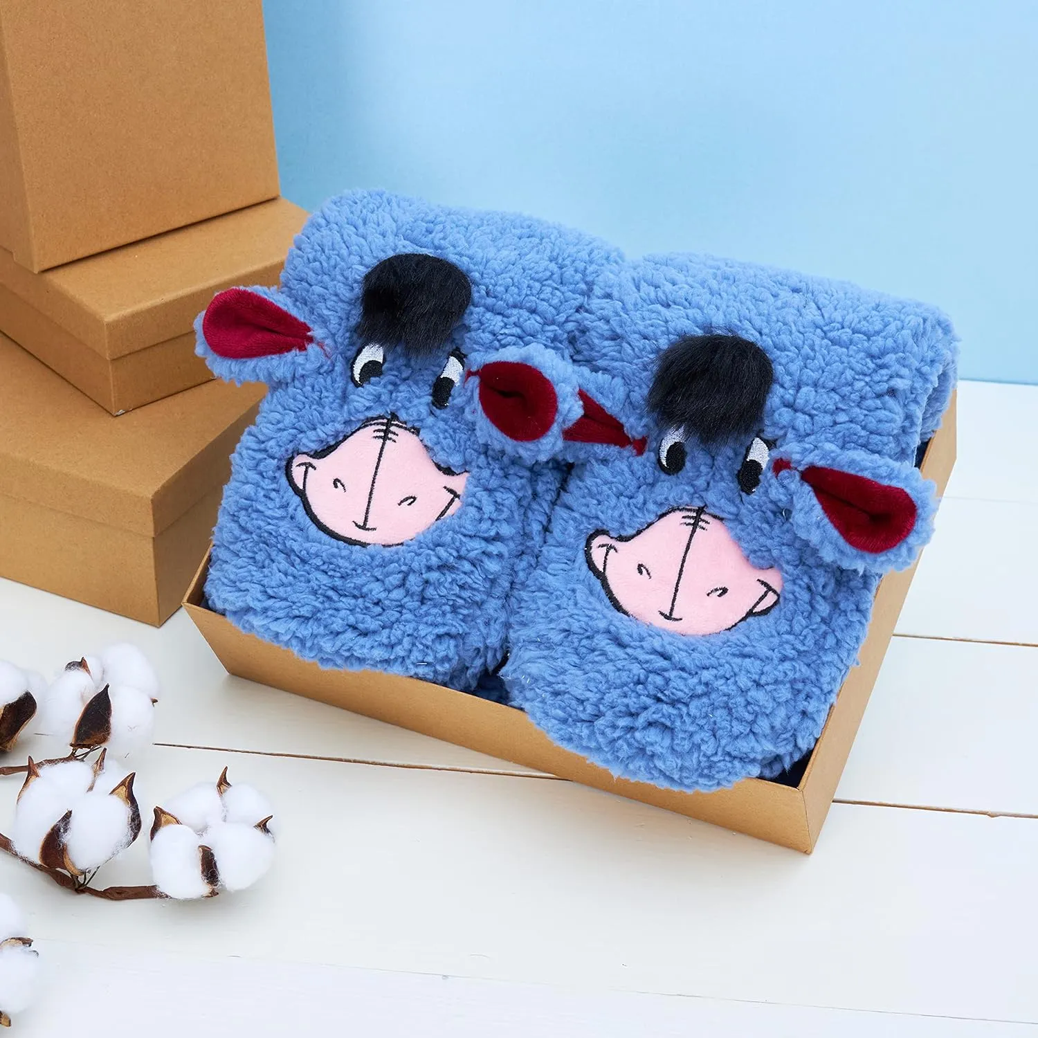 Disney Stitch Fluffy Socks Women Super Soft Fleece Slipper Socks Minnie Mouse Baby Yoda Grip Socks Stitch Gifts
