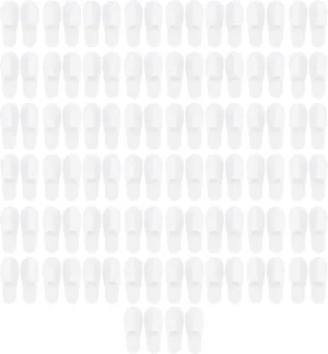 Disposable Slippers, Spa Slippers House Guest Slipper Bulk Breathable Comfortable Anti Slip Closed Top Unisex for Indoor Hotel Travel Party Wedding Supplies Home Shoes, 50 Pairs (Plush)