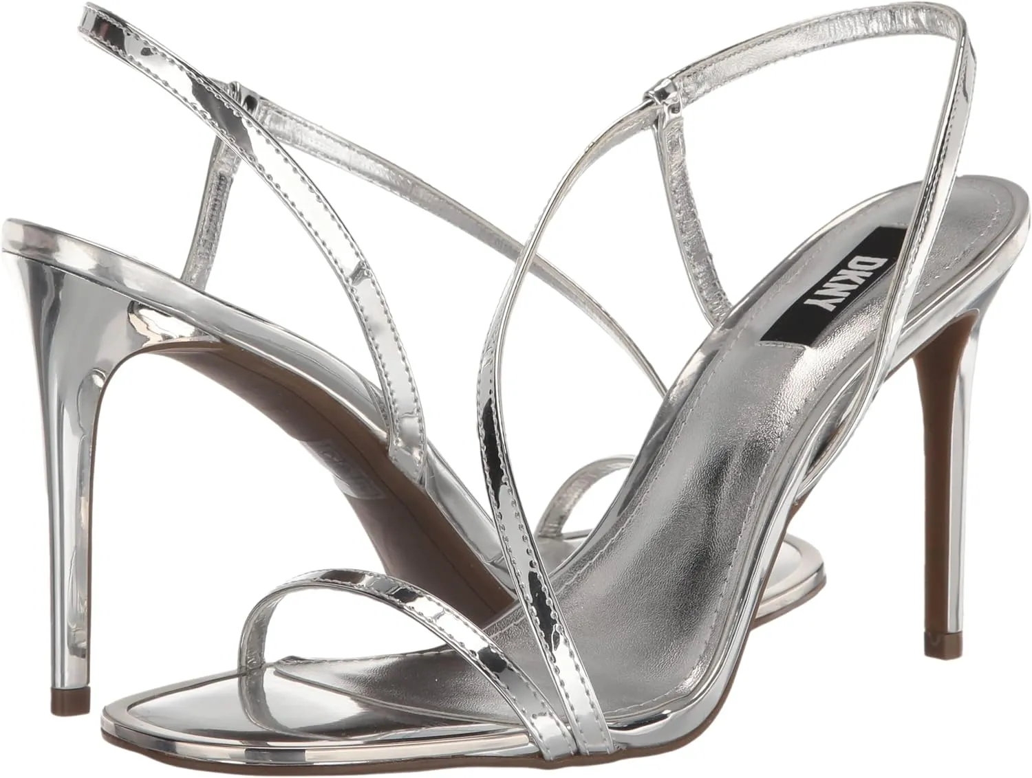 DKNY Women's Open Toe Diaganol Strap Heel Heeled Sandal