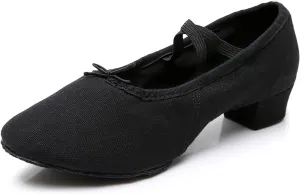 DKZSYIM Womens Latin Dance Shoes Close Toe Beginner Ballroom Dance Practice Shoes,Model 101