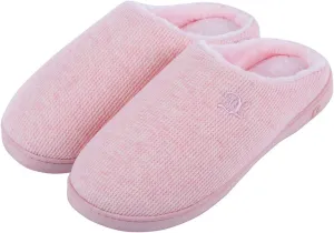 DL Womens Memory Foam Slippers, Cozy Slip on House Slippers for Women Indoor Outdoor, Comfy Women's Bedroom Slippers Warm Soft Flannel Lining Home Slippers Size 5-12 Purple Blue Pink Grey Navy Black