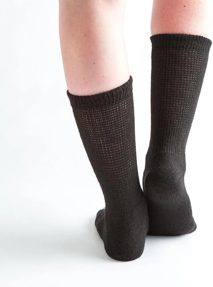 Doc Ortho Ultra Soft Loose Fit Diabetic Socks for Men and Women, 6 Pairs, Crew
