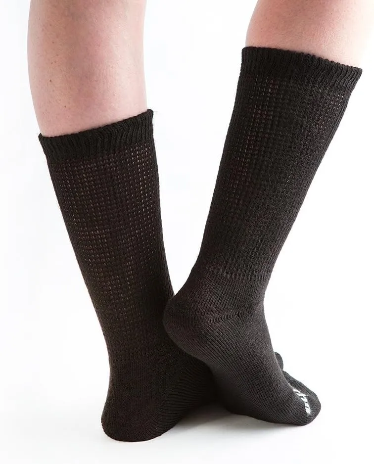 Doc Ortho Ultra Soft Loose Fit Diabetic Socks for Men and Women, 6 Pairs, Crew