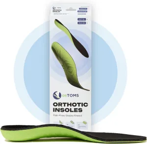 Dr. Toms Shoe Insoles for Men for Pain Relief, Excellent Shock Absorption for Feet Relief, Foam Cushion and Soft Gel Heel for Superior Comfort, Orthotic-Level Arch Support, Size 9-9.5