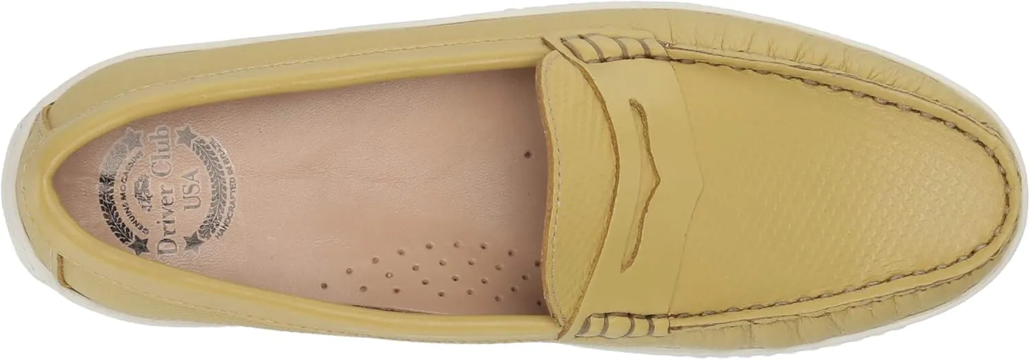 Driver Club USA Unisex-Child Leather Casual Comfort Slip on Moccasin Penny Loafer Driving Style