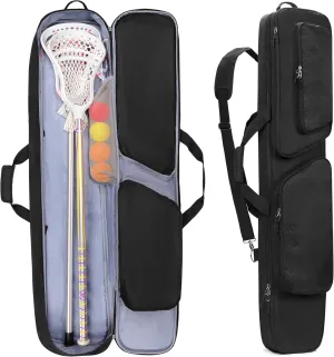 DSLEAF Lacrosse Stick Bag Holds Up to 2 Sticks, Padded Lacrosse Equipment Bag with Separate Shoe Pocket, Lax Stick Bag for Men and Women