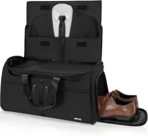 Duffle Garment Bag For Travel Convertible Garment Bag With Shoe Compartment, Detechable Shoulder Strap Carry On Duffel Bag For Men Women