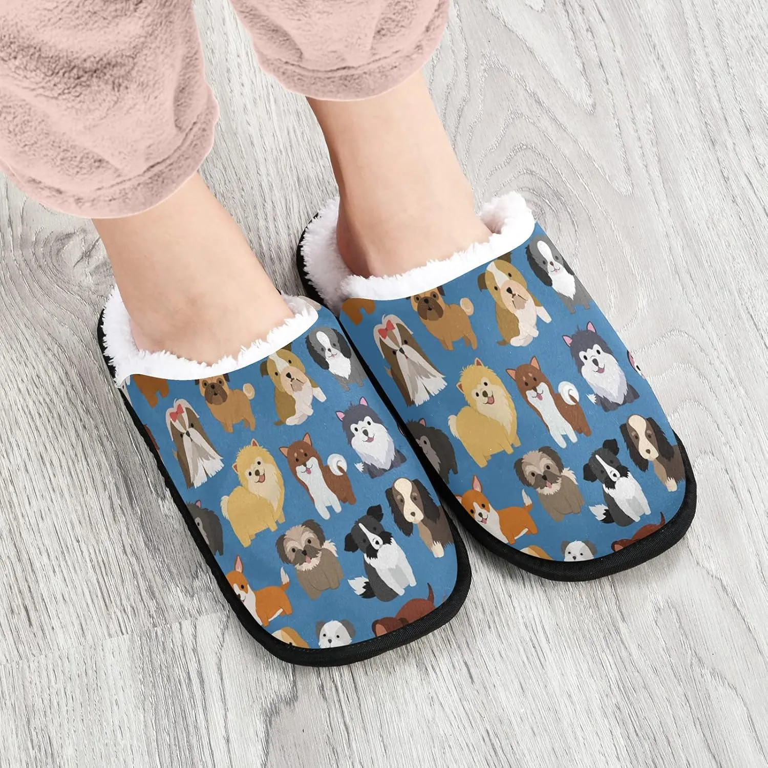 Dussdil Winter Spa Slippers Home House Slippers for Women Men Travel Slipper Soft Memory Foam Slipper Non Slip for Hotel Bedroom Shoes Slippers