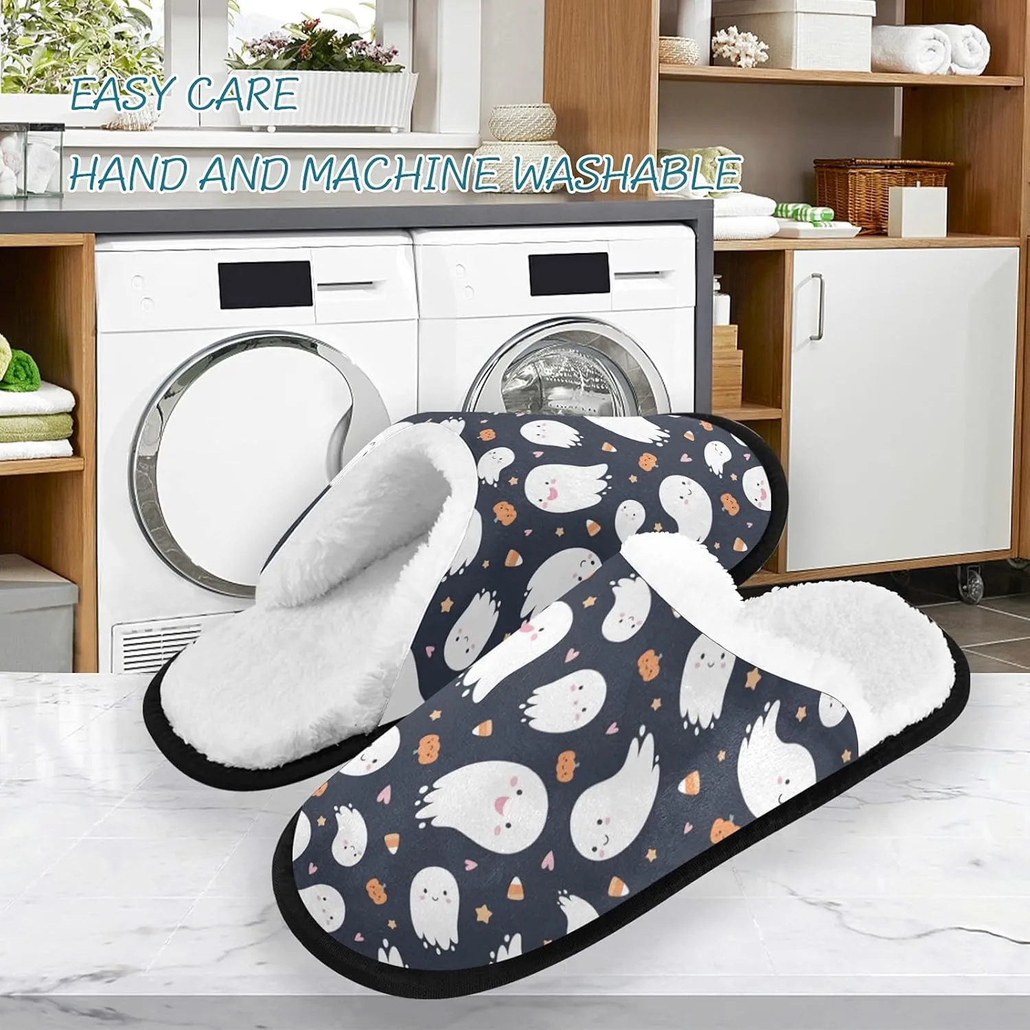 Dussdil Women's Men's Winter Spa Slippers Home House Slippers Shoes Memory Foam Closed Toe Slipper Non Slip for Women Men Hotel Bedroom Travel Shoes
