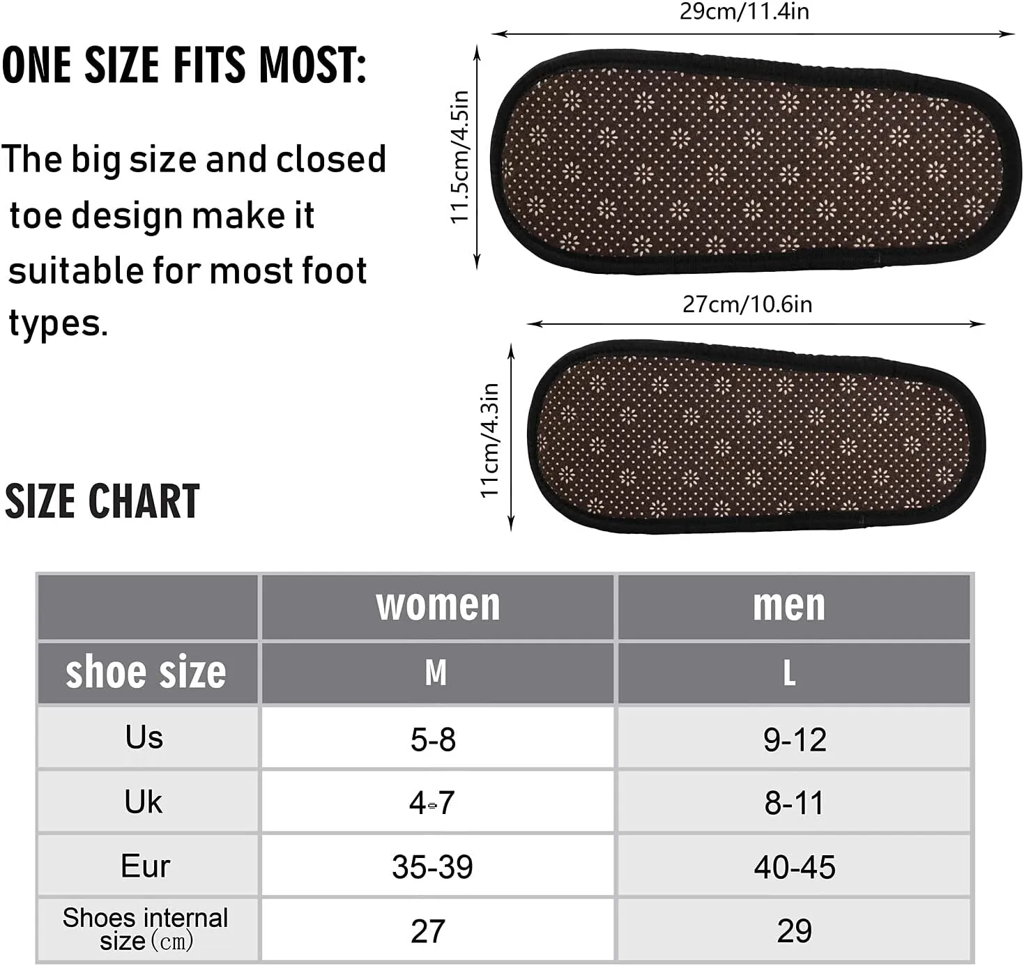 Dussdil Women's Men's Winter Spa Slippers Home House Slippers Shoes Memory Foam Closed Toe Slipper Non Slip for Women Men Hotel Bedroom Travel Shoes