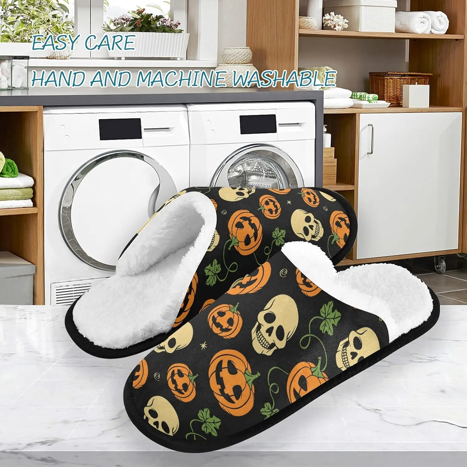 Dussdil Women's Men's Winter Spa Slippers Home House Slippers Shoes Memory Foam Closed Toe Slipper Non Slip for Women Men Hotel Bedroom Travel Shoes