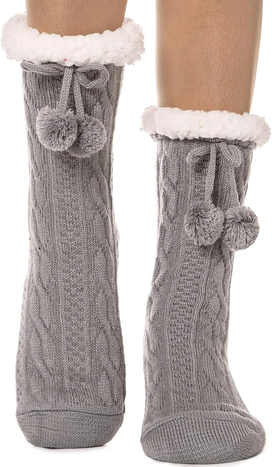 EBMORE Slipper Fuzzy Socks for Women Fluffy Cozy Cabin Winter Warm Soft Fleece Comfy Thick Socks with Grips
