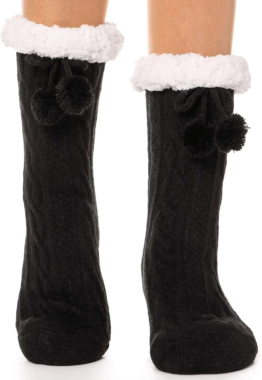 EBMORE Slipper Fuzzy Socks for Women Fluffy Cozy Cabin Winter Warm Soft Fleece Comfy Thick Socks with Grips